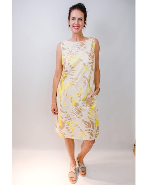 Comma, Multicolor Blusenkleid Kleid gelb / beige