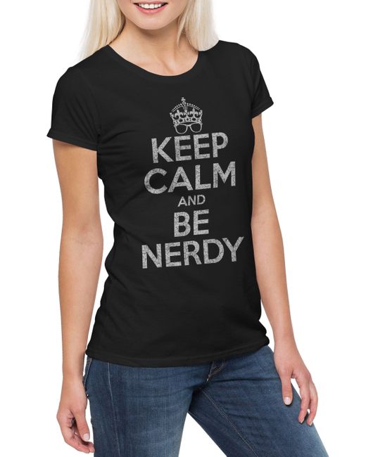 Urban Backwoods Black Print-Shirt Keep Calm And Be Nerdy T-Shirt Jerk Geek Freak Gamer Science