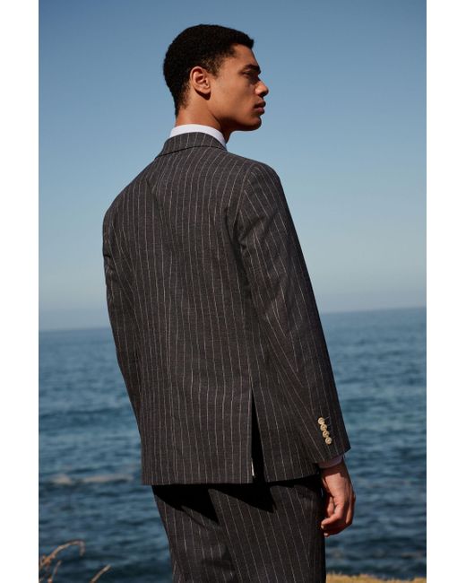 Next Sakko Regular Fit Anzugsakko mit Streifen (1-tlg) in Black für Herren
