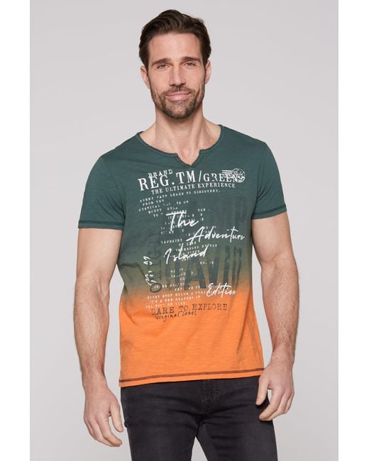 Camp David Rundhalsshirt aus Baumwolle in Green für Herren
