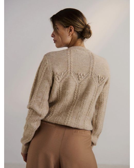 Guido Maria Kretschmer Natural Rundhalspullover Ileya (1-tlg) Plain/ohne Details