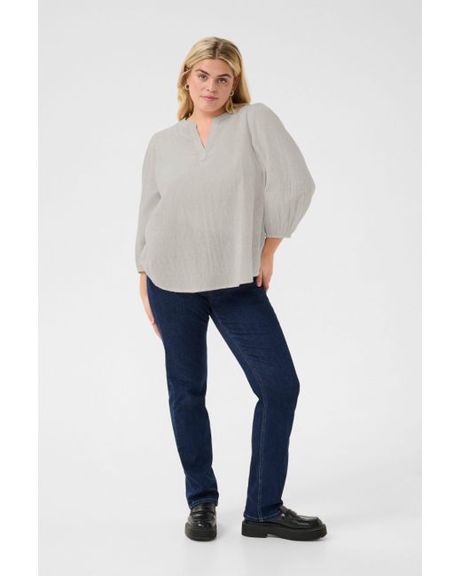 Kaffe Blue Langarmbluse Langarm-Bluse KCsilla Große Größen