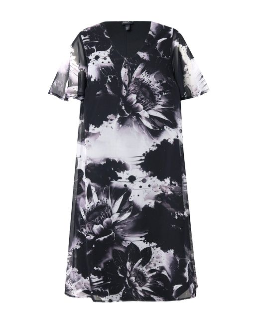 Ulla Popken Blue Abendkleid Kleid doppellagig A-Linie V-Ausschnitt
