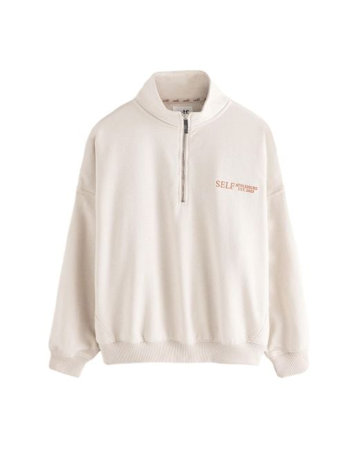 Self Natural Sweater . Sweatshirt mit halbem RV, Kurzgröße (1-tlg)