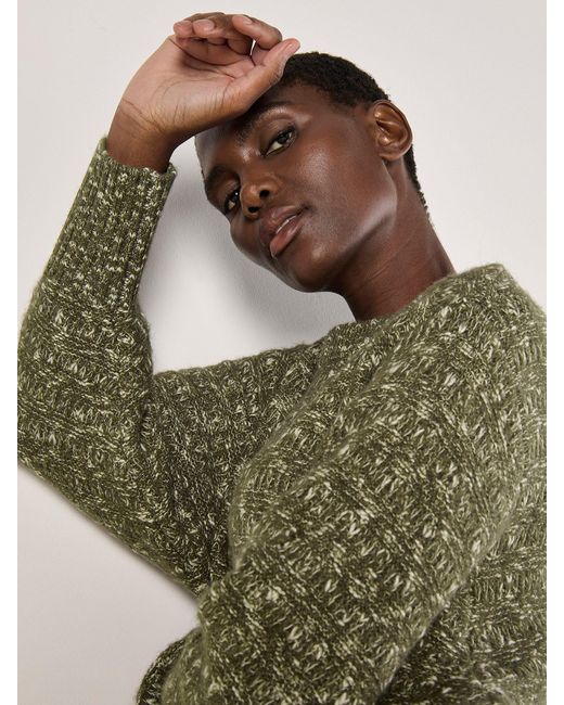 Apricot Brown Strickpullover Zweifarbiger Rundhalspullover, in toller Strickoptik