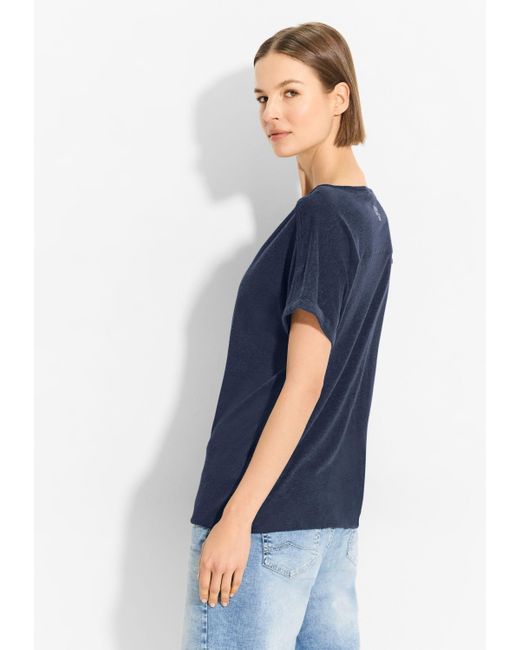 Cecil Blue T-Shirt mit V-Ausschnitt