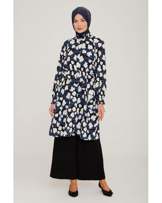 Armine White Tunikakleid Armine Tunika , Moderne Polyester Kapuze Langarmshirt , Bedr