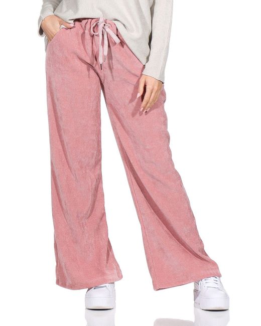 OriginalYou Pink Schlupfhose Cordhose Freizeithose Culotte moderne Soft Cord Qualität