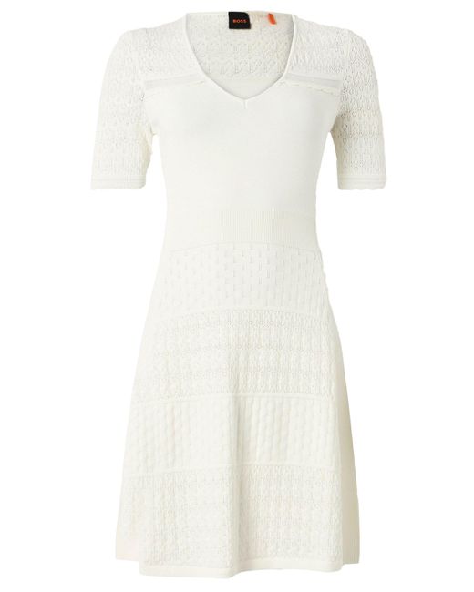 Boss White Jerseykleid Fuart (1-tlg)