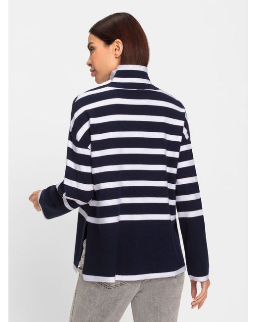 heine Blue Strickpullover Streifenpullover