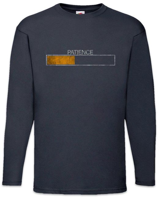 Urban Backwoods Langarmshirt Patience Langarm T-Shirt Please Wait Ladebalken Loading Bar Lehrer in Blue für Herren