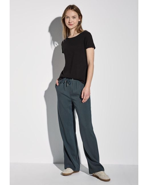 Street One Black T-Shirt mit U-Boot-Ausschnitt