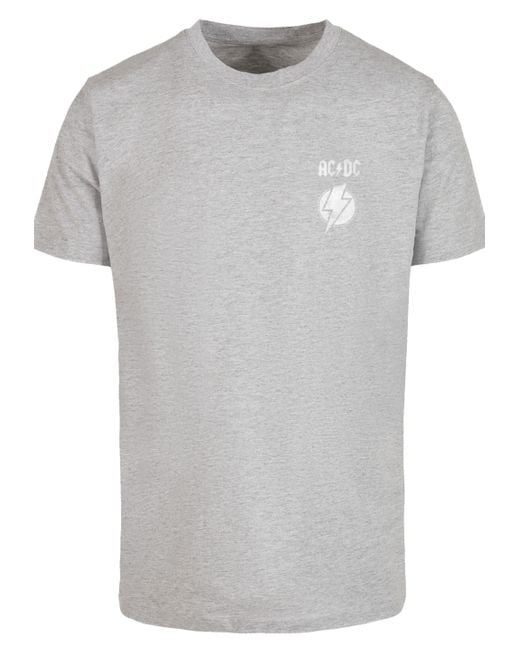 F4NT4STIC Shirt ACDC Lightning Bolt Premium Qualität in Gray für Herren