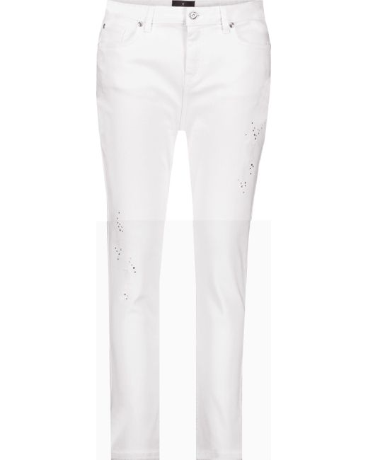 Monari White 5-Pocket-Jeans Hose weiss