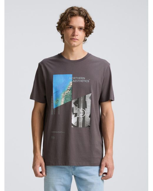 Tom Tailor T-Shirt mit Foto-Print in Gray für Herren