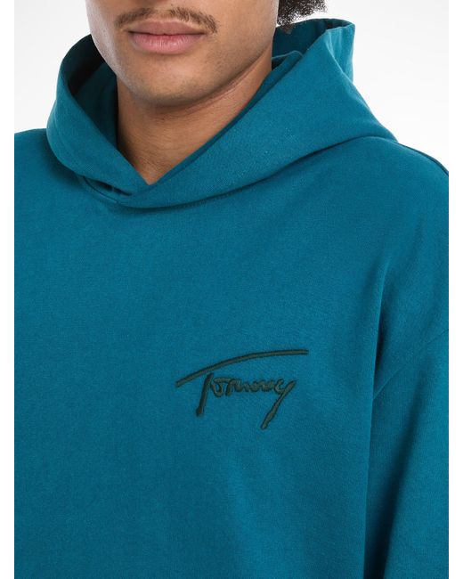 Tommy Hilfiger Kapuzensweatshirt TJM RLX SIGNATURE HOODIE EXT mit aufgesticktem Signatur-Logo in Blue für Herren