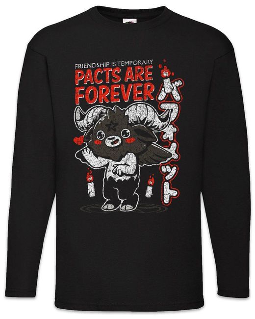 Urban Backwoods Langarmshirt Pacts Are Forever Langarm T-Shirt Friendship is Temporary Hell Yeah in Black für Herren