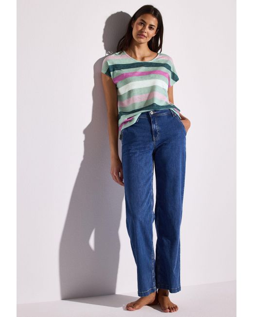 Street One Blue Shirttop mit Streifenmuster