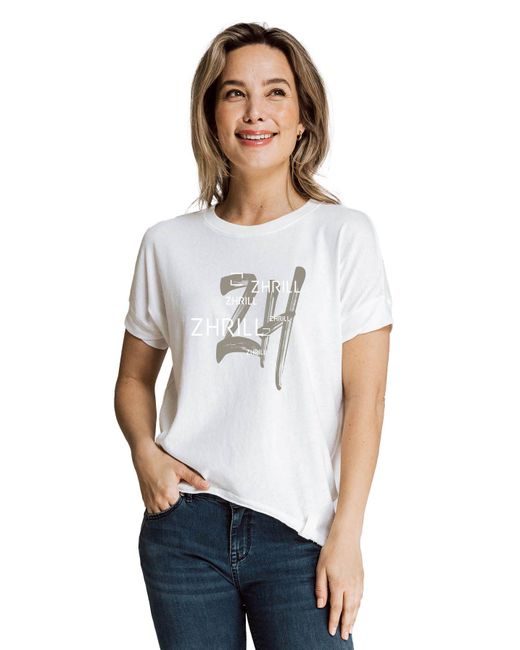 Zhrill White T-Shirt ZHRAHEL Weiß (0-tlg)