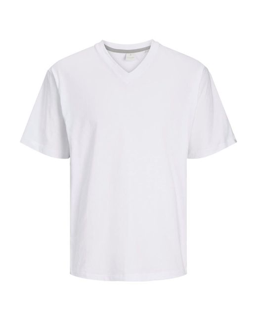 Jack & Jones T-Shirt JPRCCGARETH V-NECK SS TEE in White für Herren