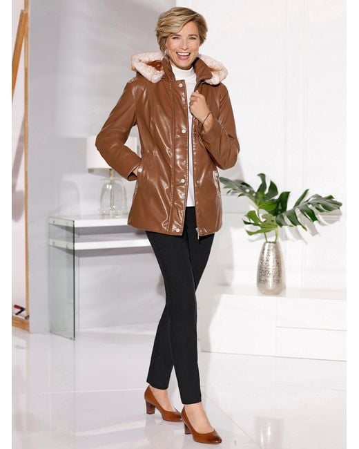 Sieh an! Brown Allwetterjacke Lederimitatjacke