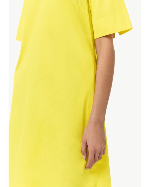 Comma, Yellow Minikleid Kleid mit Tunika-Ausschnitt und Hemdkragen