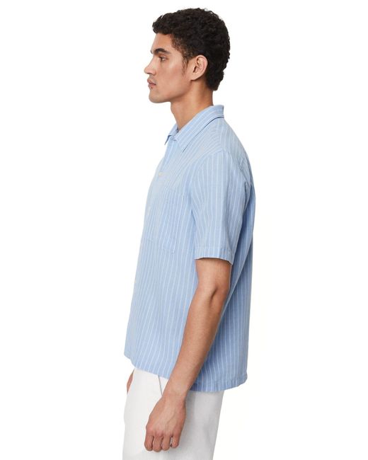 Marc O' Polo Kurzarmhemd aus Leinen und Bio-Baumwolle in Blue für Herren