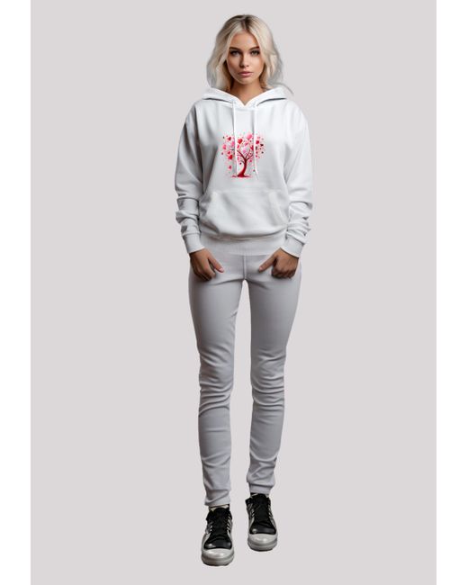 F4NT4STIC White Kapuzenpullover Herz Baum Aquarell Druck Premium Qualität