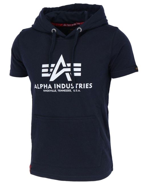 Alpha Industries Shirt Basic T Hooded (1-tlg) in Blue für Herren