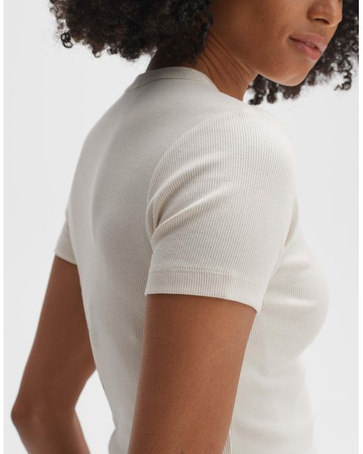 Opus White T-Shirt Samuna schmale Passform