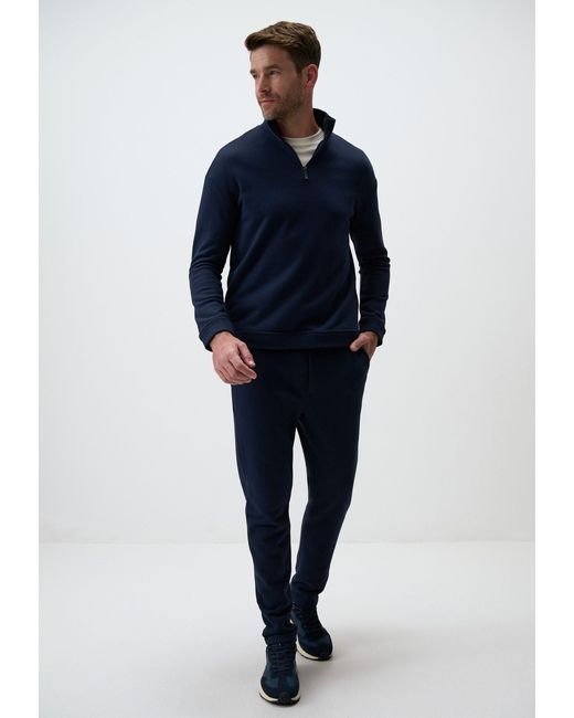 Jimmy Key Strickhose Entspannte Passform Hose mit Schnürung an der Taille in Blue für Herren