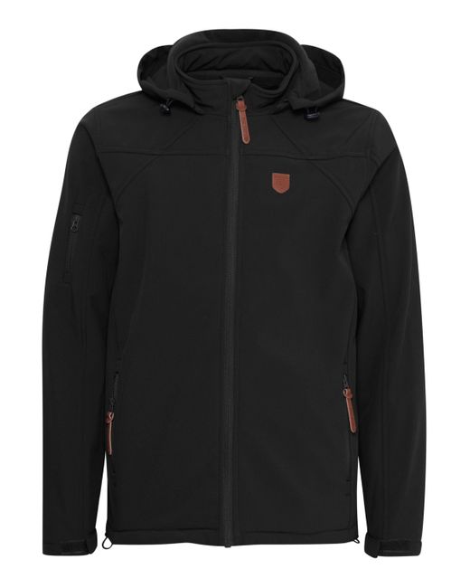 INDICODE Softshelljacke IDJonas Übergangsjacke mit abnehmbarer Kapuze in Black für Herren