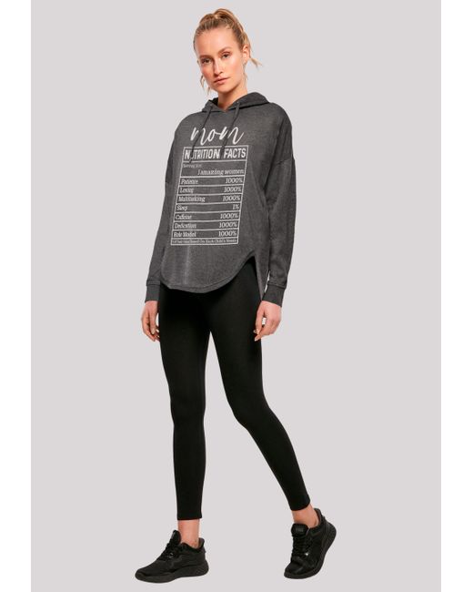 F4NT4STIC Gray Kapuzenpullover Muttertag Mama Nährwerte Lustig weiss Premium Qualität
