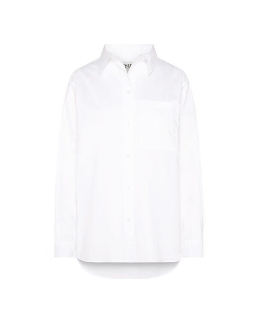 SENSES.THE LABEL White Langarmbluse aus Baumwolle