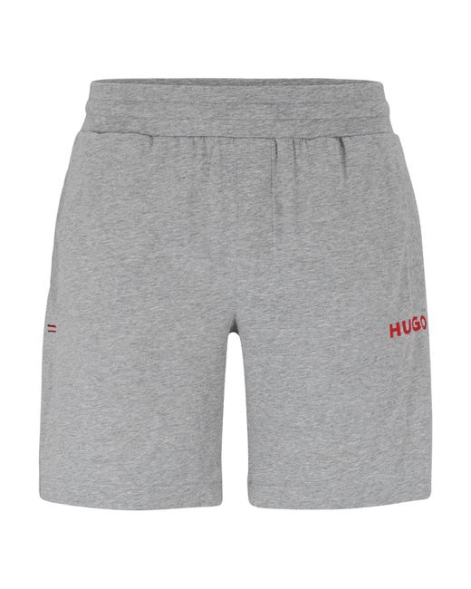 HUGO Shorts Linked Short CW mit aufgedrucktem -Logo in Gray für Herren