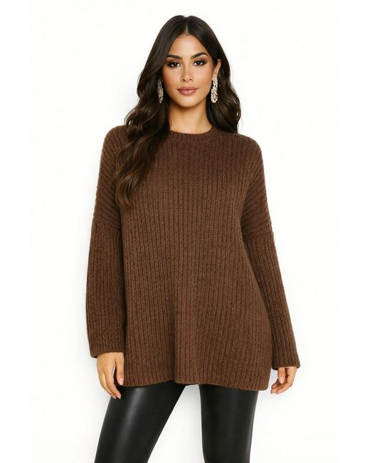 Worldclassca Brown Longpullover Oversize Strickpulllover)