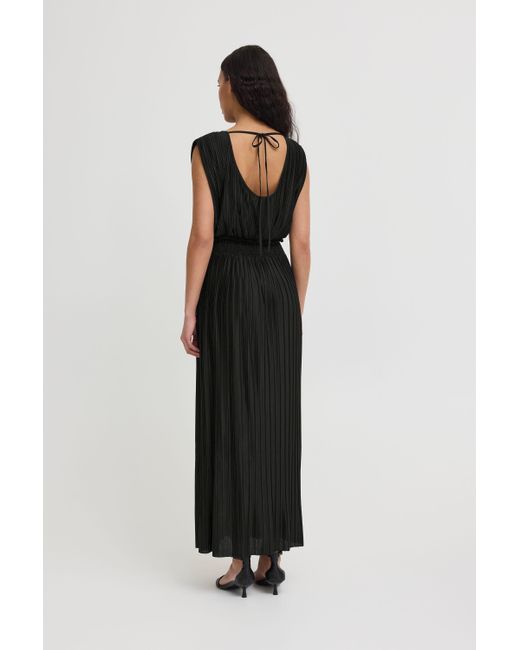 Ichi Black IHYAMILET modisches Maxikleid mit Taillierung