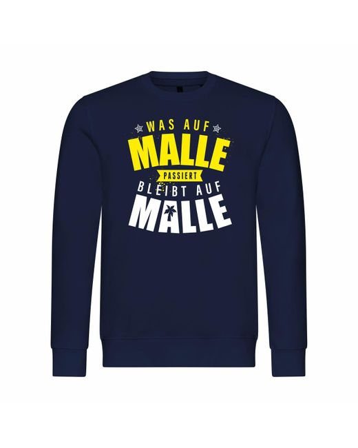 deinshirt Rundhalspullover Pullover Was auf Malle passiert Mit Print Motiv, Grafik in Blue für Herren