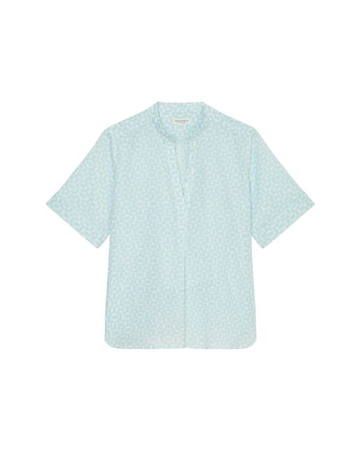 Marc O' Polo Blue Klassische Bluse Short sleeve tunic, V-neck, feminin