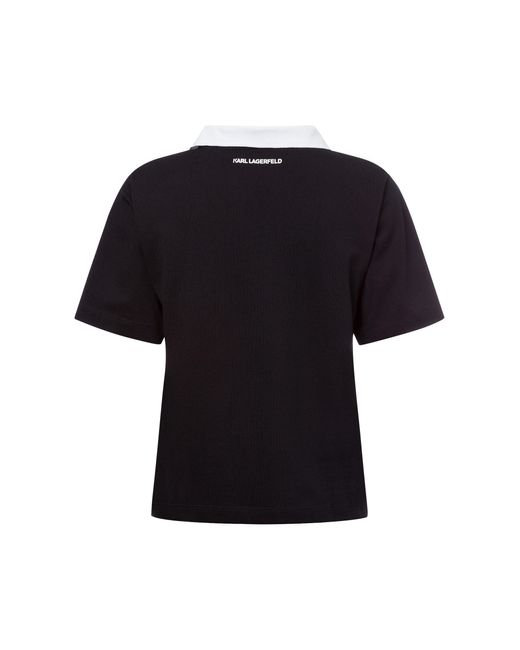 Karl Lagerfeld Black Poloshirt Ikon Patch