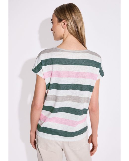 Street One White Shirttop mit Streifen Muster