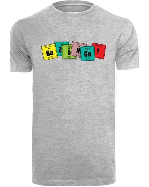 F4NT4STIC T-Shirt Grau Theory | Herren Bang Big DE Bazinga ,Premium Lyst in für Merch,Regular-Fit,Basic,Bedruckt