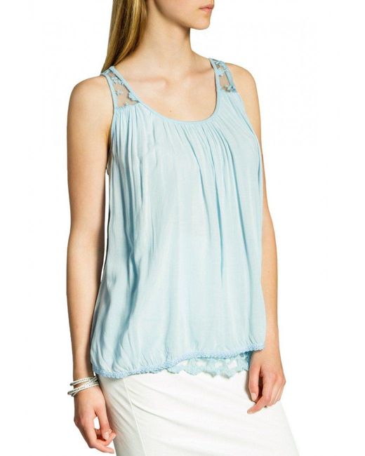 Caspar Blue Shirtbluse SRT021 Top