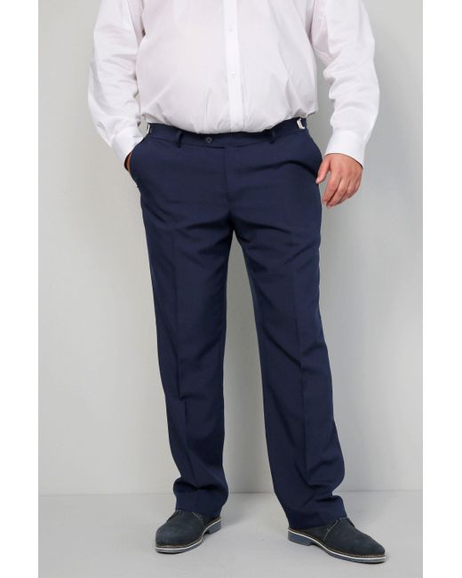 Men Plus Plus Men+ Anzughose verstellbarer Bund Bauchfit bis 41 in Blue für Herren