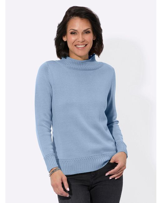 WITT Blue Strickpullover Stehkragenpullover