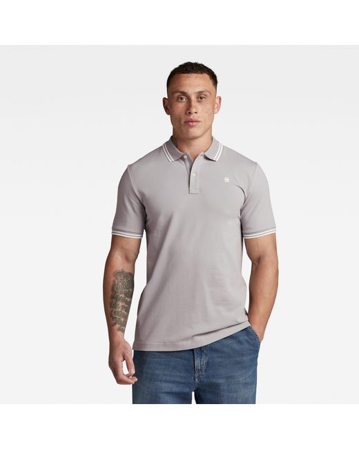 G-Star Poloshirt Dunda slim stripe in Gray für Herren