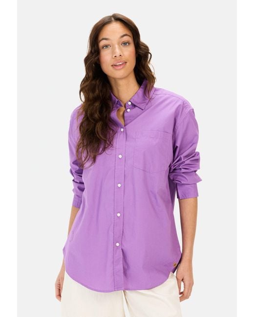 Camel Active Purple Hemdbluse aus Baumwolle unifarben