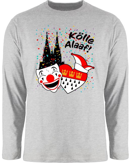Shirtracer Rundhalsshirt ölle Alaaf Kostüm öln Wappen Jeck Rut Wiees Narren I Kö Karneval & Fasching in Gray für Herren