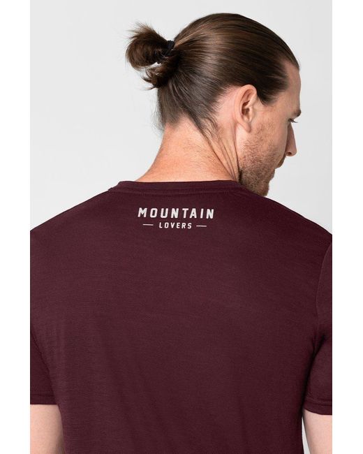 Super.natural Print-Shirt Merino T-Shirt M SKIING BEAR TEE geruchshemmender  Merino-Materialmix in Rot für Herren | Lyst DE