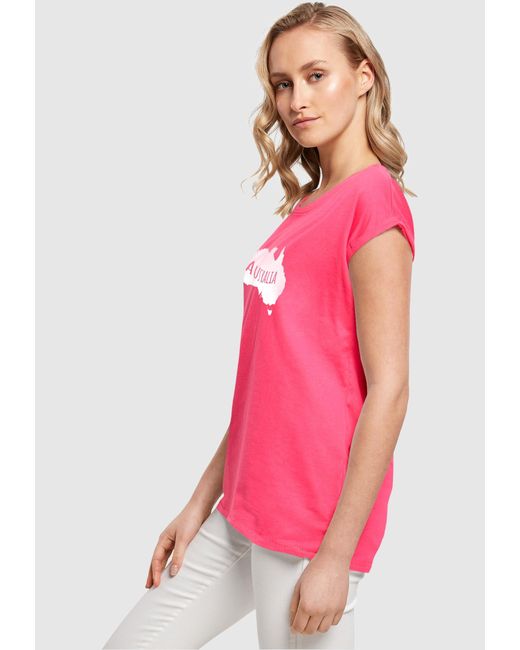 Merchcode Purple T-Shirt Ladies Australia X Extended Shoulder Tee (1-tlg)
